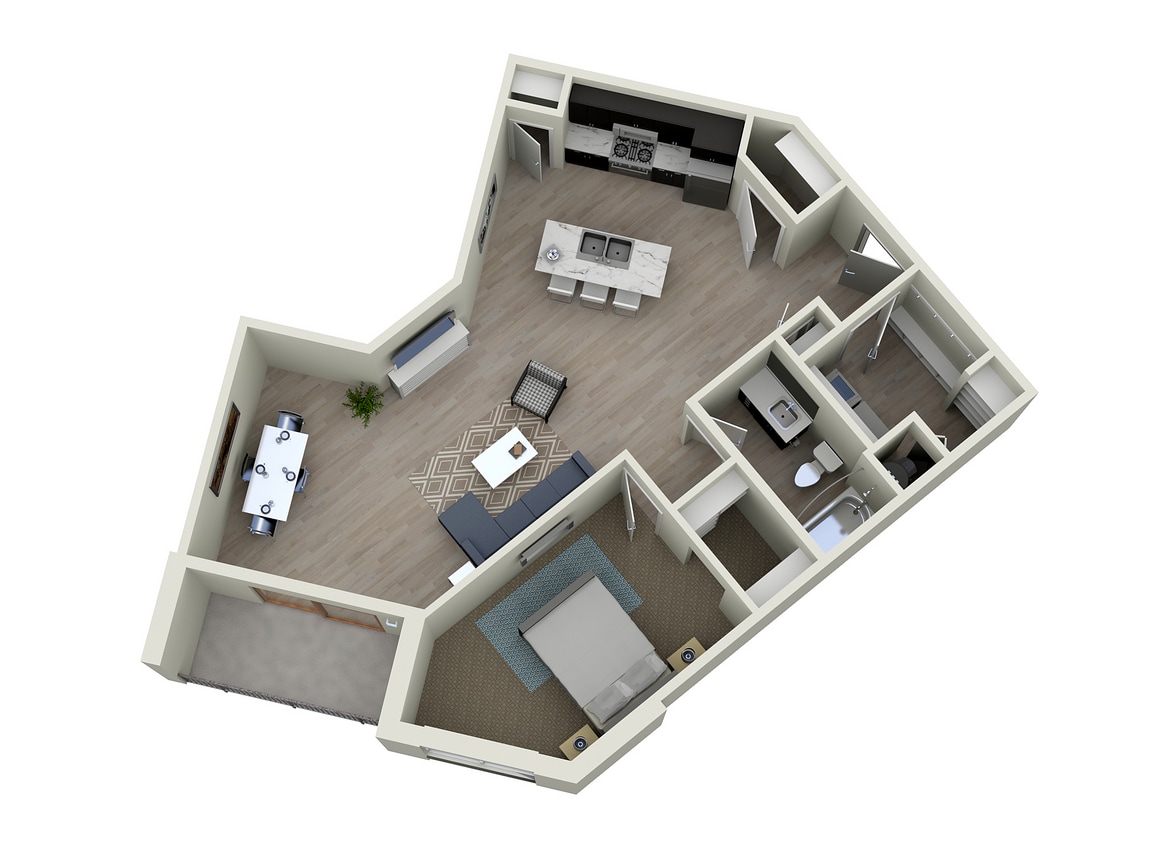Floor Plan - 1C - One Bedroom