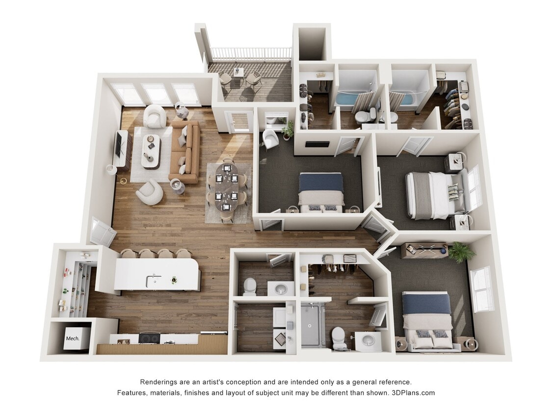 Floor Plan - Cypress - The Heights at Fairway Flats