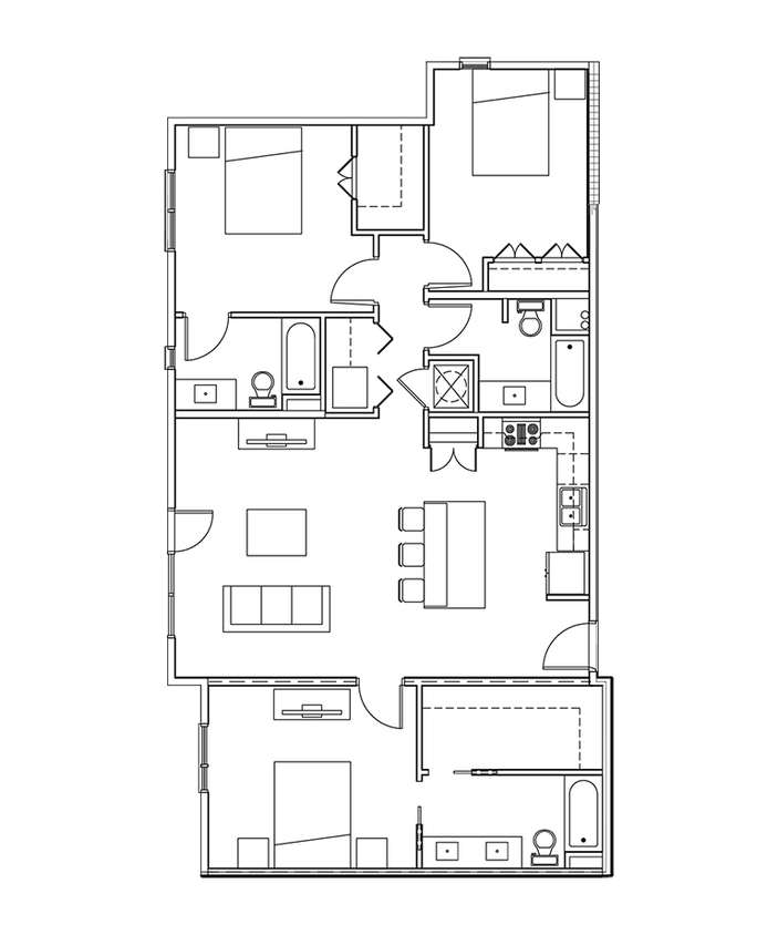 Floor Plan - 3 Bed, 3 Bath