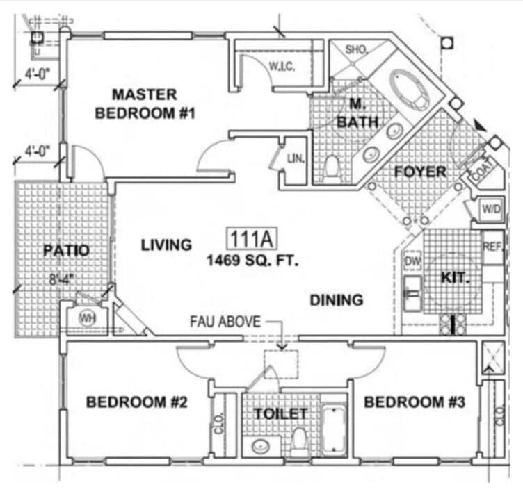 Floor Plan - 3 Bed, 2 Bath