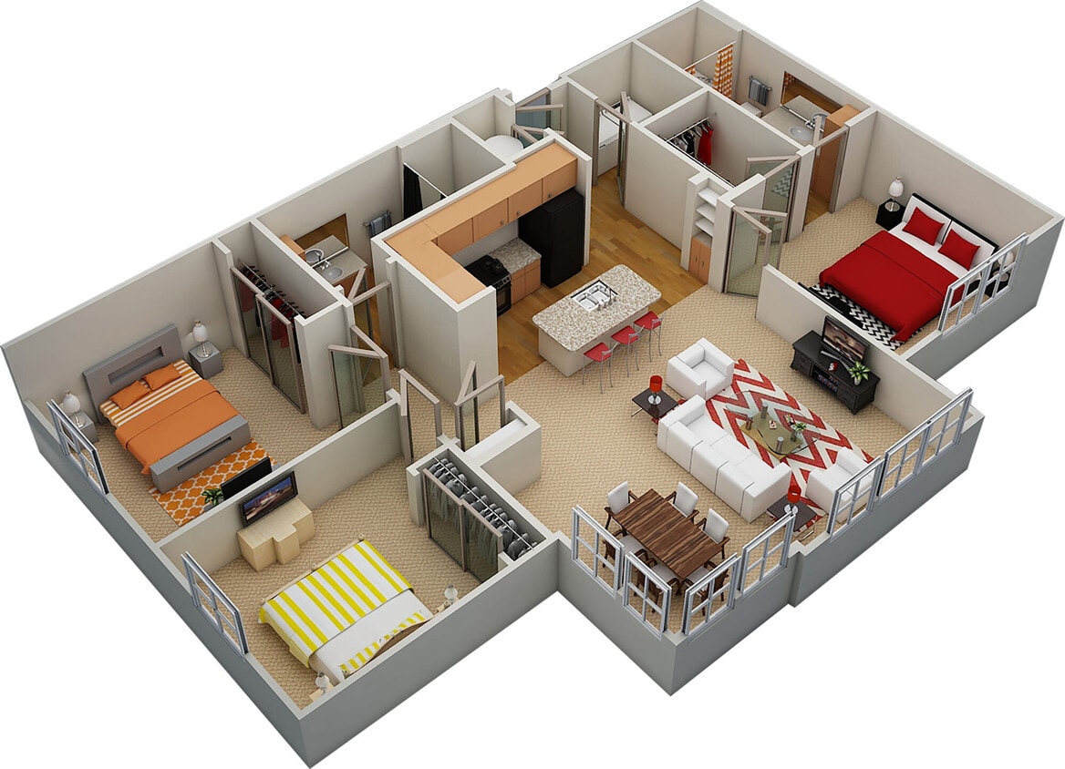 Floor Plan - C1 1328sf 3.2
