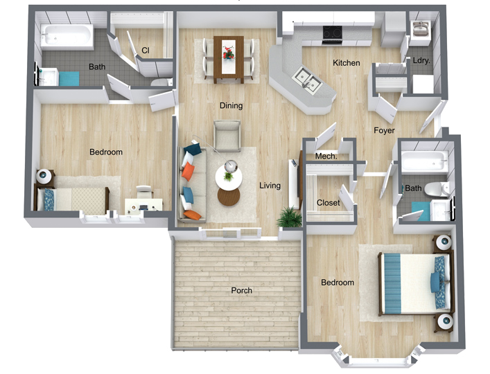 Floor Plan - The Ashley with Sunroom RENO