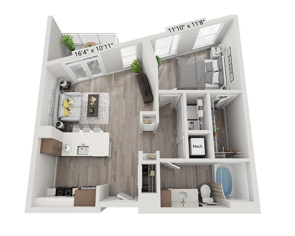 Floor Plan - One Bedroom A1E