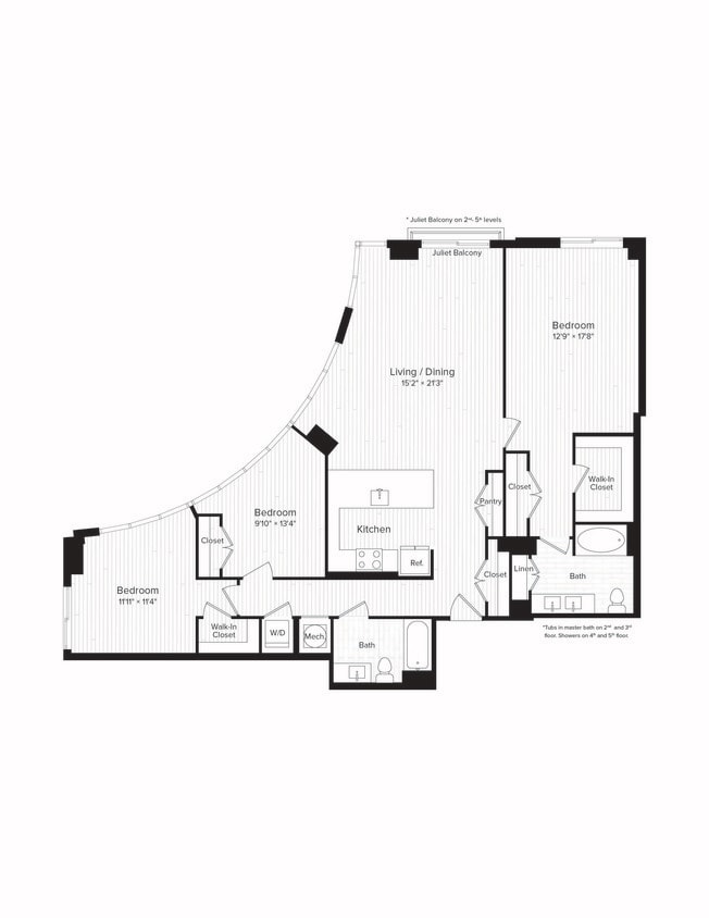 Floor Plan - C08 Three Bedroom Two Bath