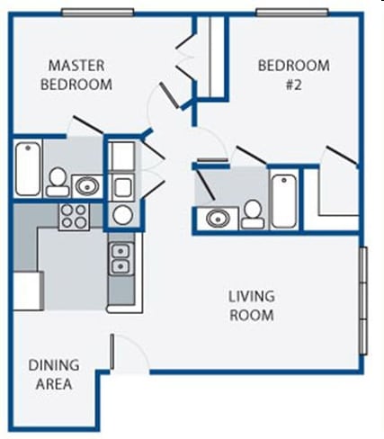 2BR/2BA - Two Bedroom - Option A