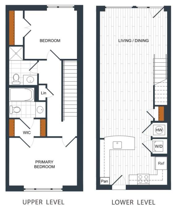 Floor Plan - TWHM1 - Two Bedroom Townhome