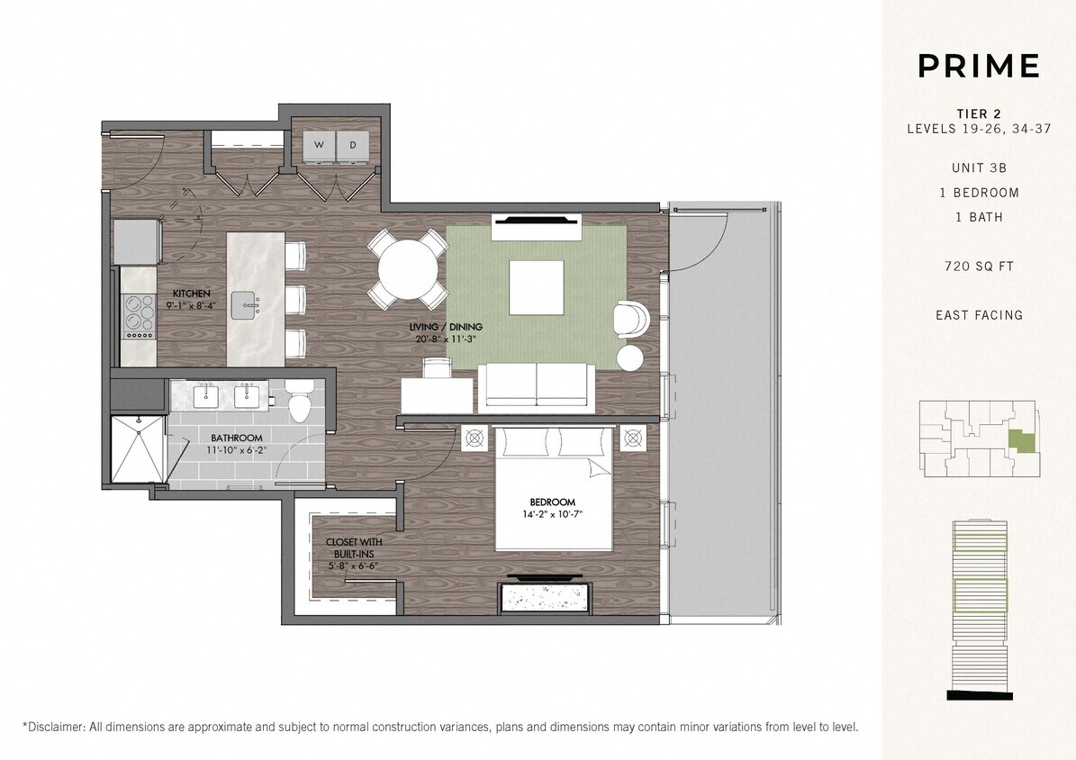 Floor Plan - Prime One Bedroom Stack 03