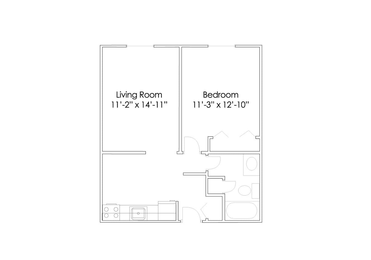 Floor Plan - 1 Bedroom A