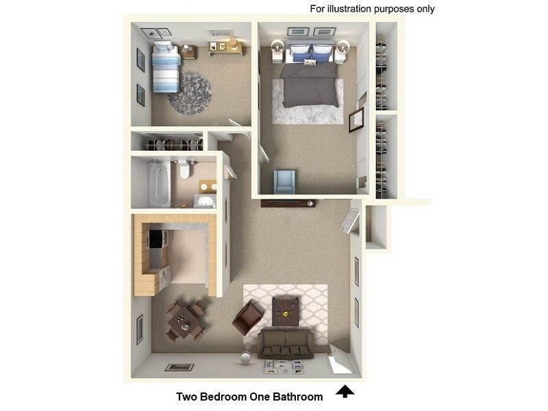 Floor Plan - 2 Bedroom 1 Bathroom