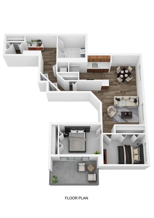 Floor Plan - 2 Bedroom 1 Bath