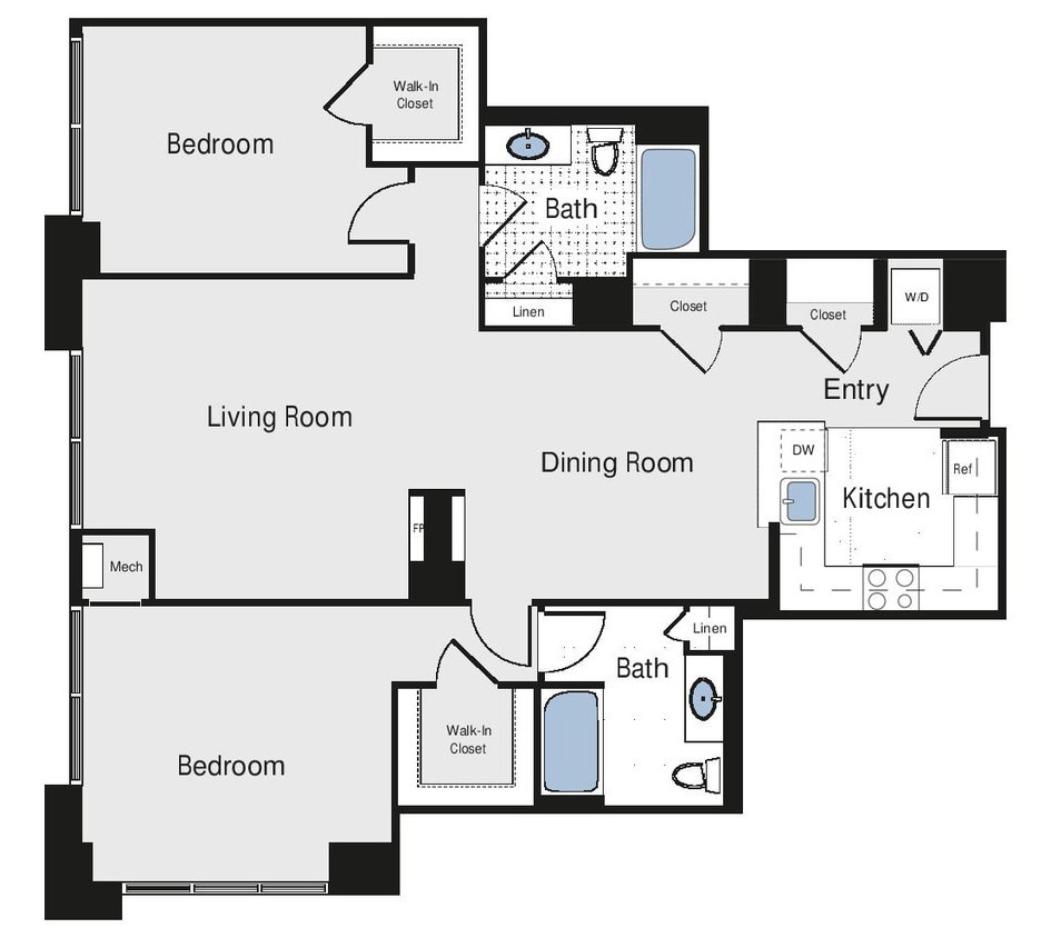 Floor Plan - 2 Bed/2 Bath - bc11