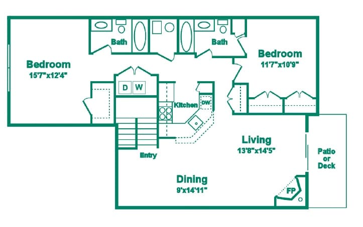 Floor Plan - Two Bedroom Style A