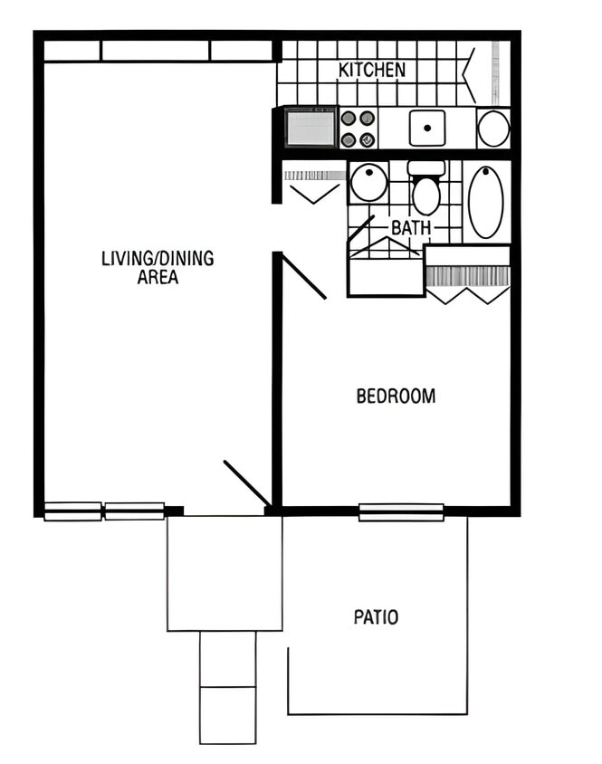 Floor Plan - 1BR/1BA
