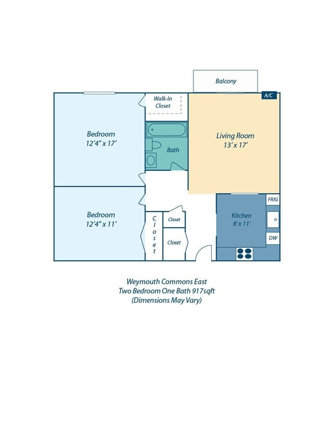 Floor Plan - Two Bedroom Audubon