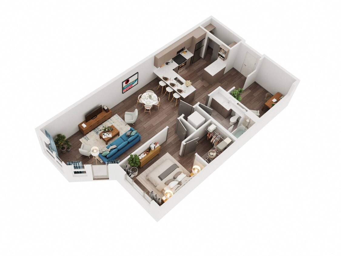 Floor Plan - One Bedroom Den 1.6