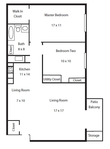 2BR/1BA