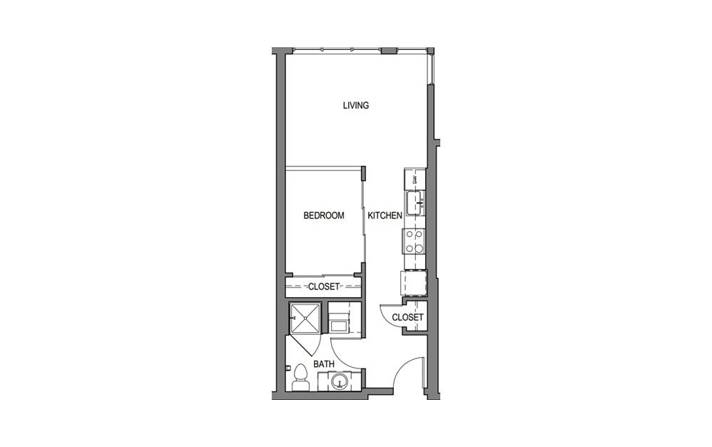 Floor Plan - 1 Bed/1 Bath-C1