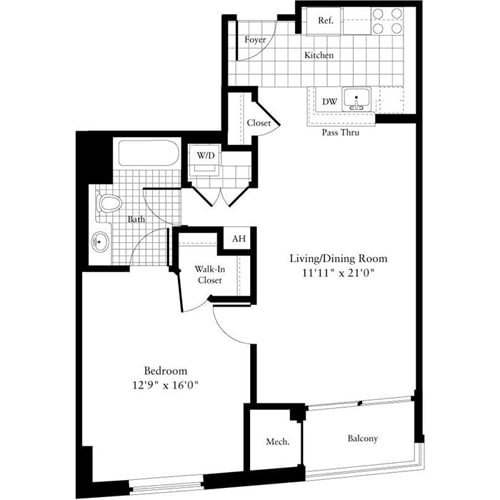 Floor Plan - 1 Bedroom B