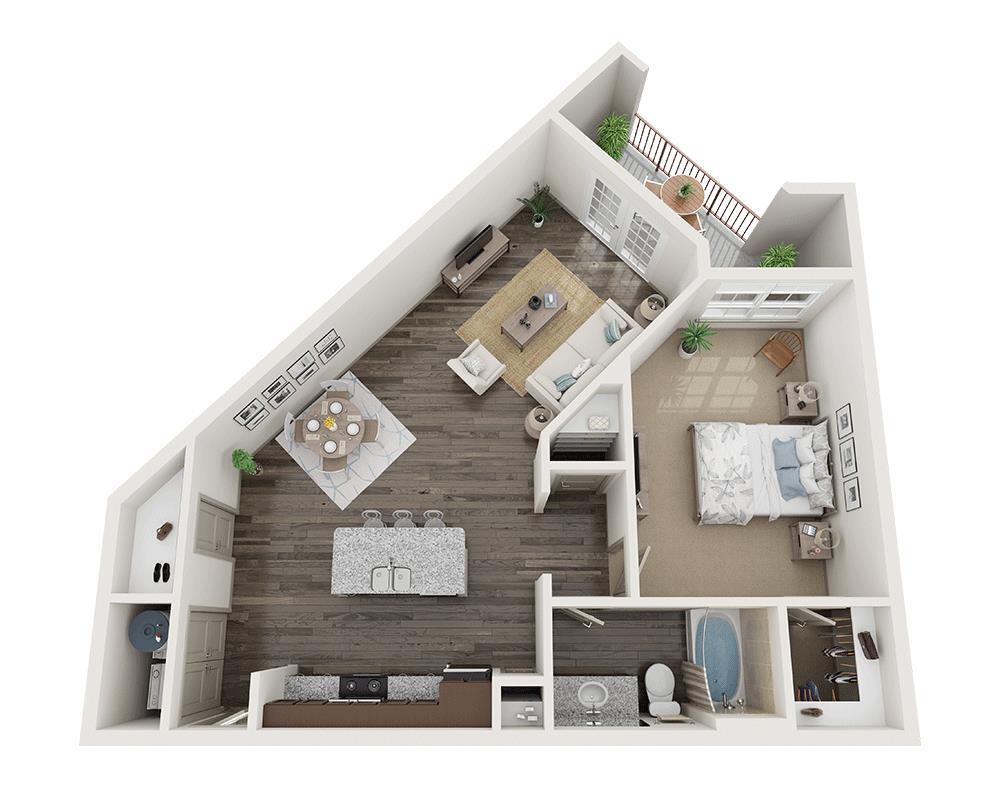 Floor Plan - One Bedroom A1D