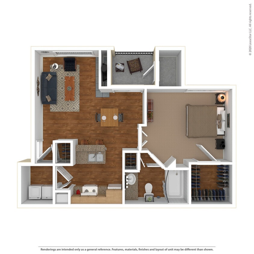 Floor Plan - 1 Bed 1 Bath 773 SqFt (710 Net)