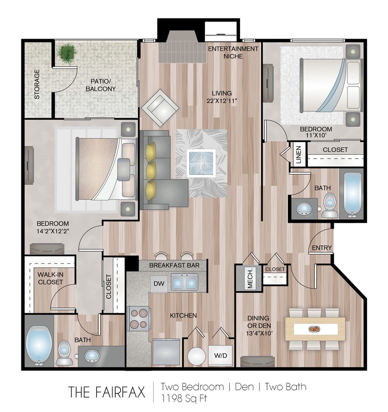 1198 Square Feet - The Fairfax