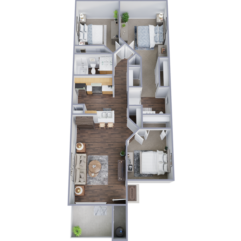 Floor Plan - C1 3x2 937 sqft