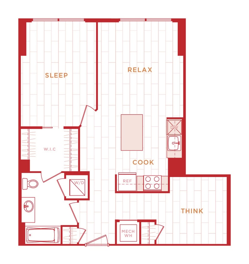 Floor Plan - 1 Bed/1 Bath Den s-ad15