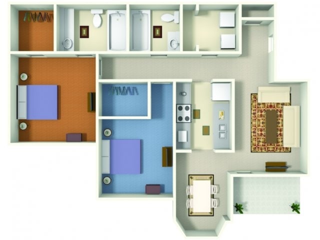 The Santee (B1) - B1 Santee - 2 Bedroom, 2 Bathroom