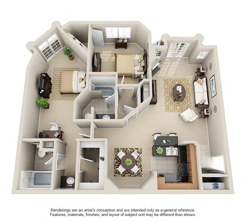 Floor Plan - Two Bedroom H