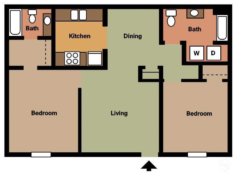 Floor Plan - 2Bed - 2Bath