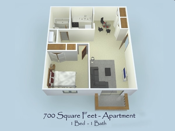 1BR/1BA - 1x1