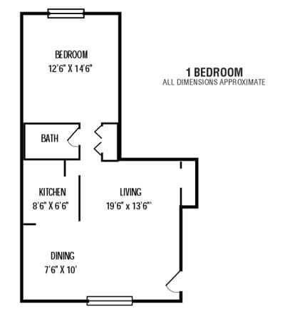 1BR/1BA - 1Bedroom  1Bathroom