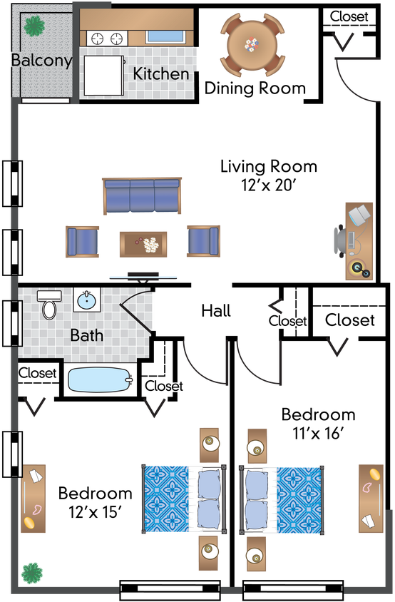 Floor Plan - 2 Bedroom 06 Tier