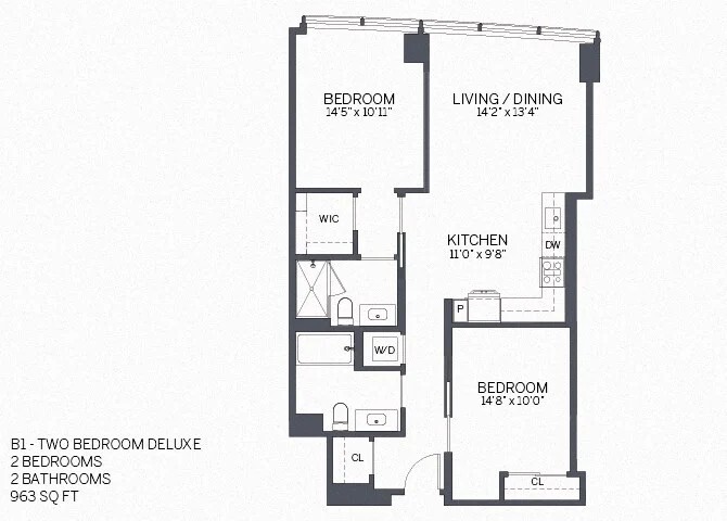 Floor Plan - Two Bedroom Deluxe Penthouse