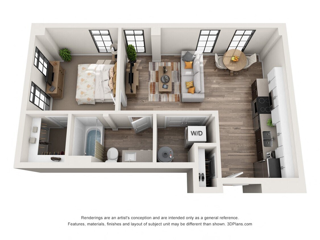 Floor Plan - 1 Bedroom 1G