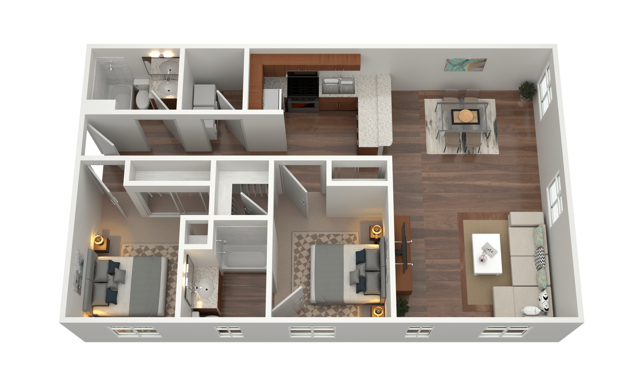 Floor Plan - 2x2 B