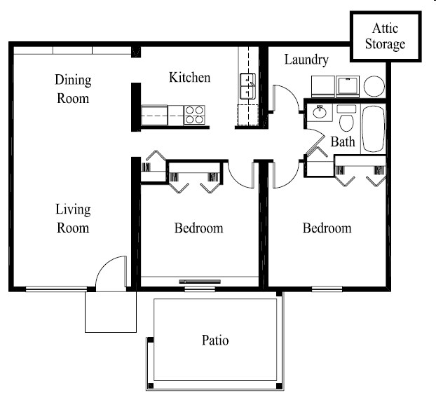 2BR/1BA - Two Bed Two Bath Open