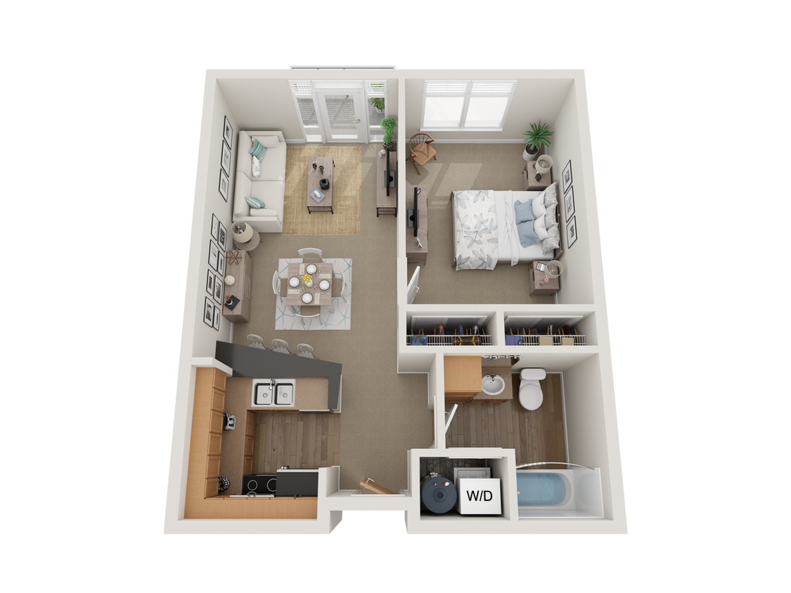 Floor Plan - 1 Bed 1 Bath