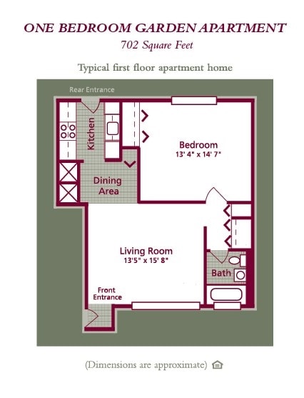 1BR/1BA - 1 Bedroom/ 1 Bath