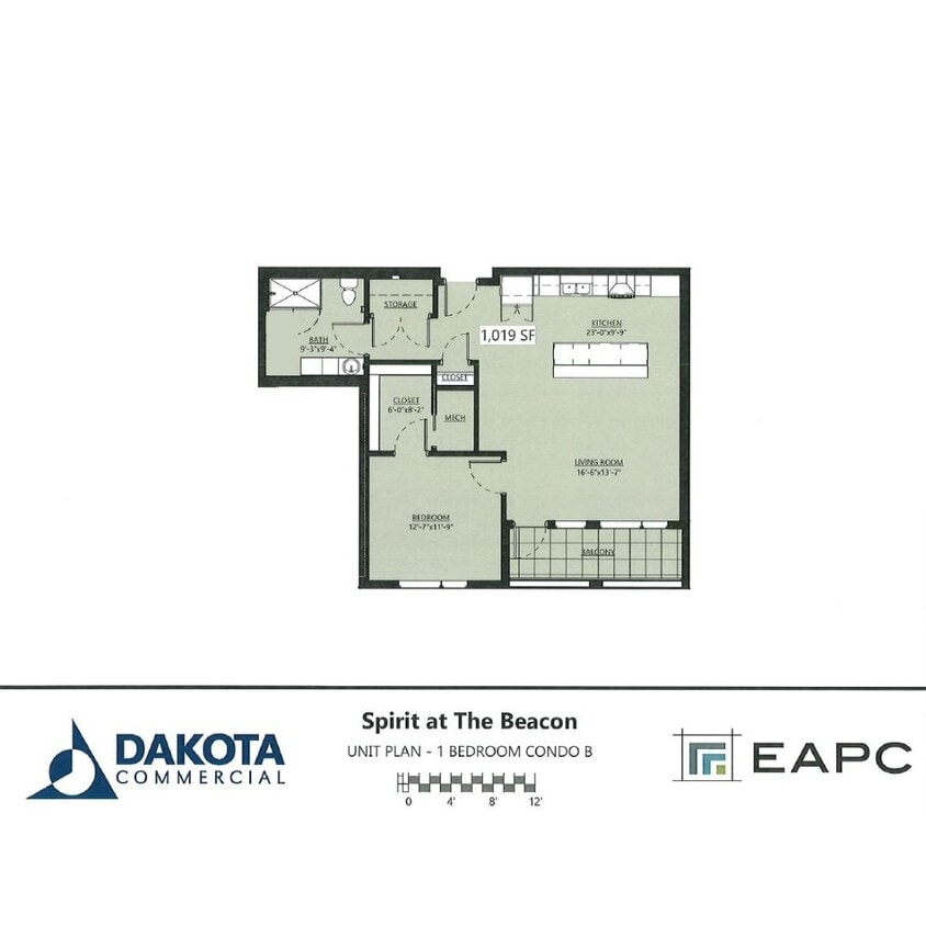 Floor Plan - 1B/1B Condo B