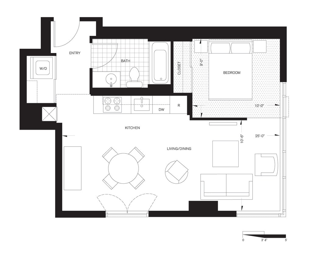 Floor Plan - One Bedroom (A2)