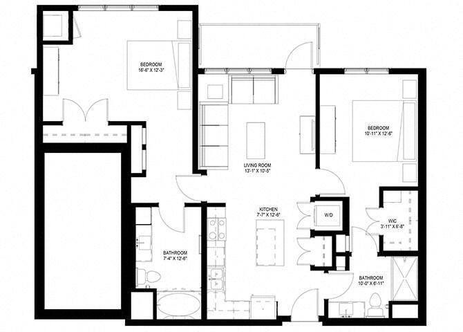 Floor Plan - Two Bedroom - C
