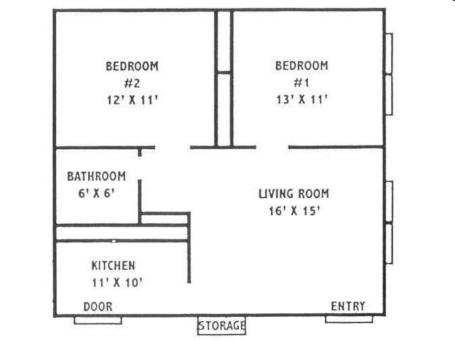 2BR/1BA - 2 BEDROOMS