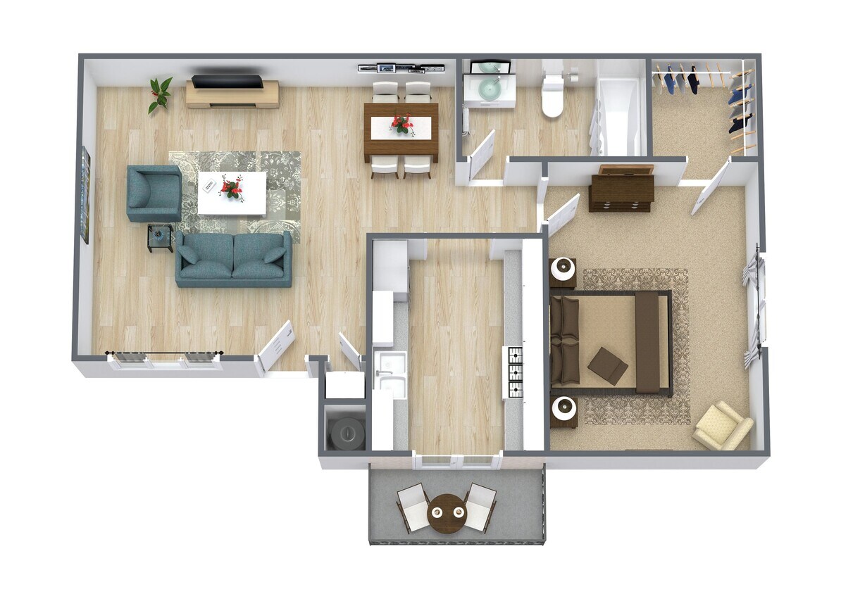 Floor Plan - 1 Bedroom 1 Bathroom