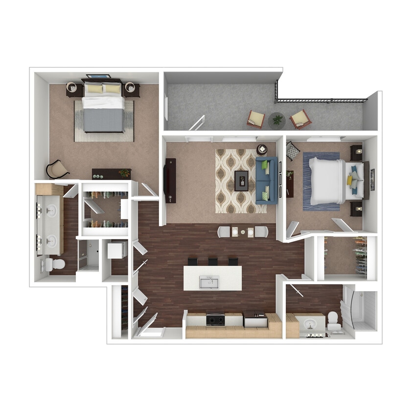 B3 3D Floor Plan - B3