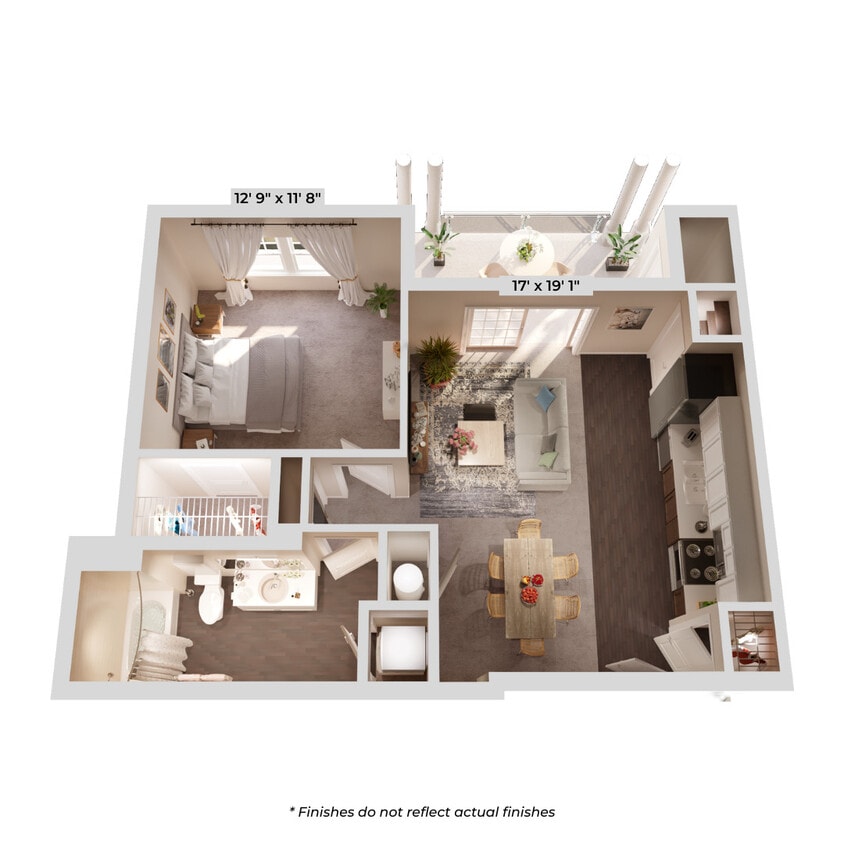 Central: 1 Bed, 1 Bath | 708 SF - Central