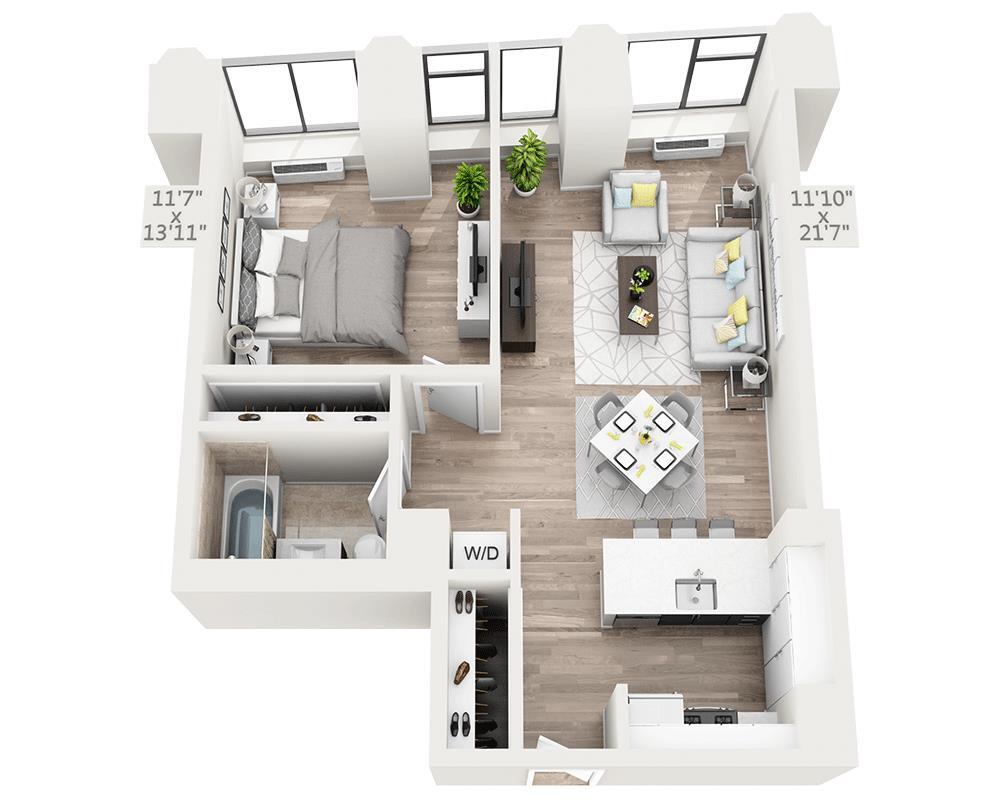 Floor Plan - One Bedroom H