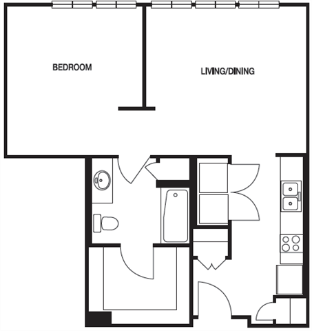 Floor Plan - A05 1 Bed 1 Bath