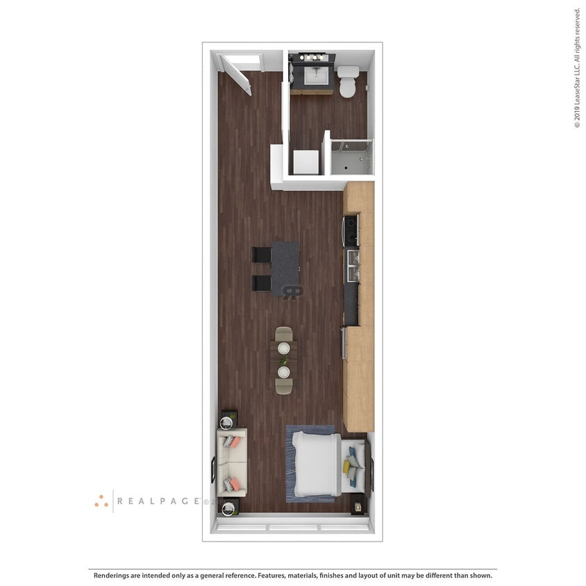 Floor Plan - Y-121 | Studio | Glass
