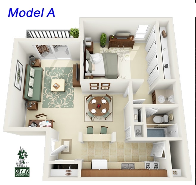 Model A - 1/1 663 SQ FT